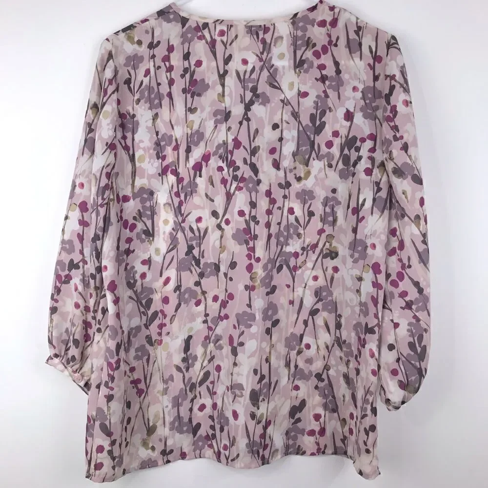 Cynthia Rowley Lavender Floral Blouse - Picture 3 of 10